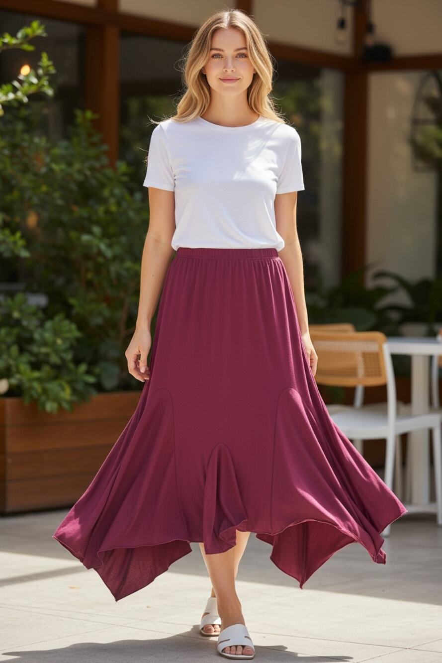 HALARA Skirt Size M NEW Fuchsia Pink Midi Flowy